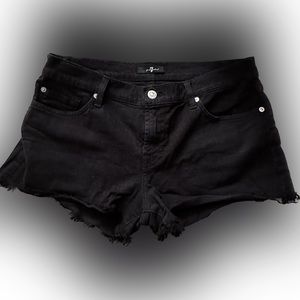 7 for all man kind black denim shorts